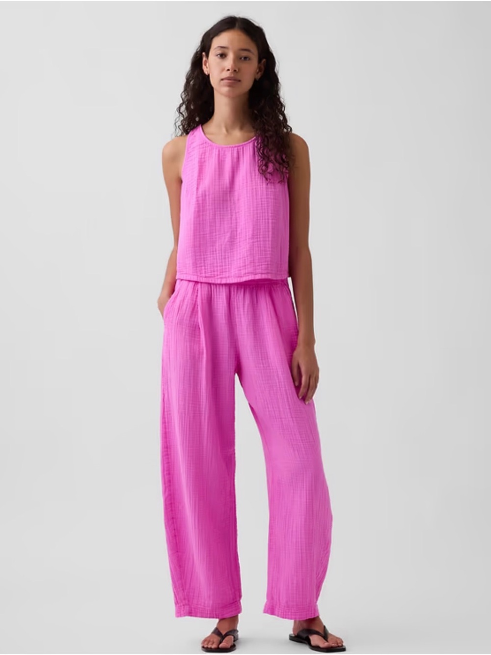 NWT Gap Cotton Gauze Barrel Pants - Medium Tall